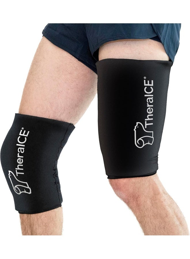 TheraICE Elbow & Knee Ice Pack Sleeve, Reusable Gel Cold Pack for Knee, Elbow, Ankle, Calf - Flexible Cold Wrap (XL) - Image 1